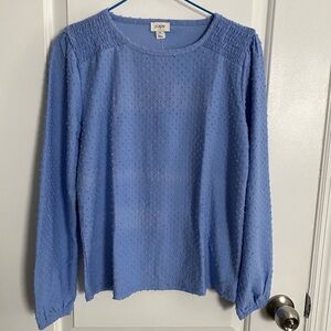 J.Crew Long sleeve clip dot top